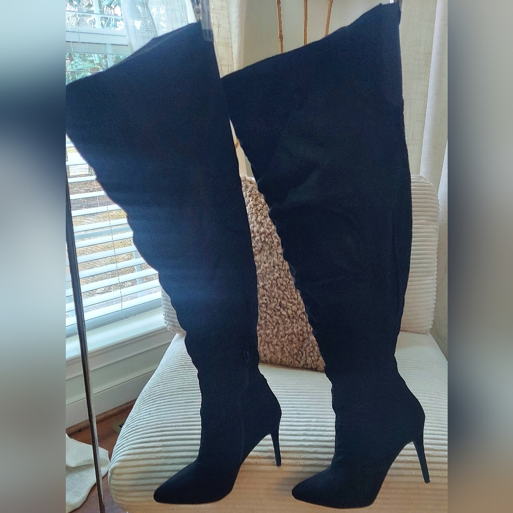 TRUE COMFORT SEXY Over The Knee Shirred Boots SZ 8 5